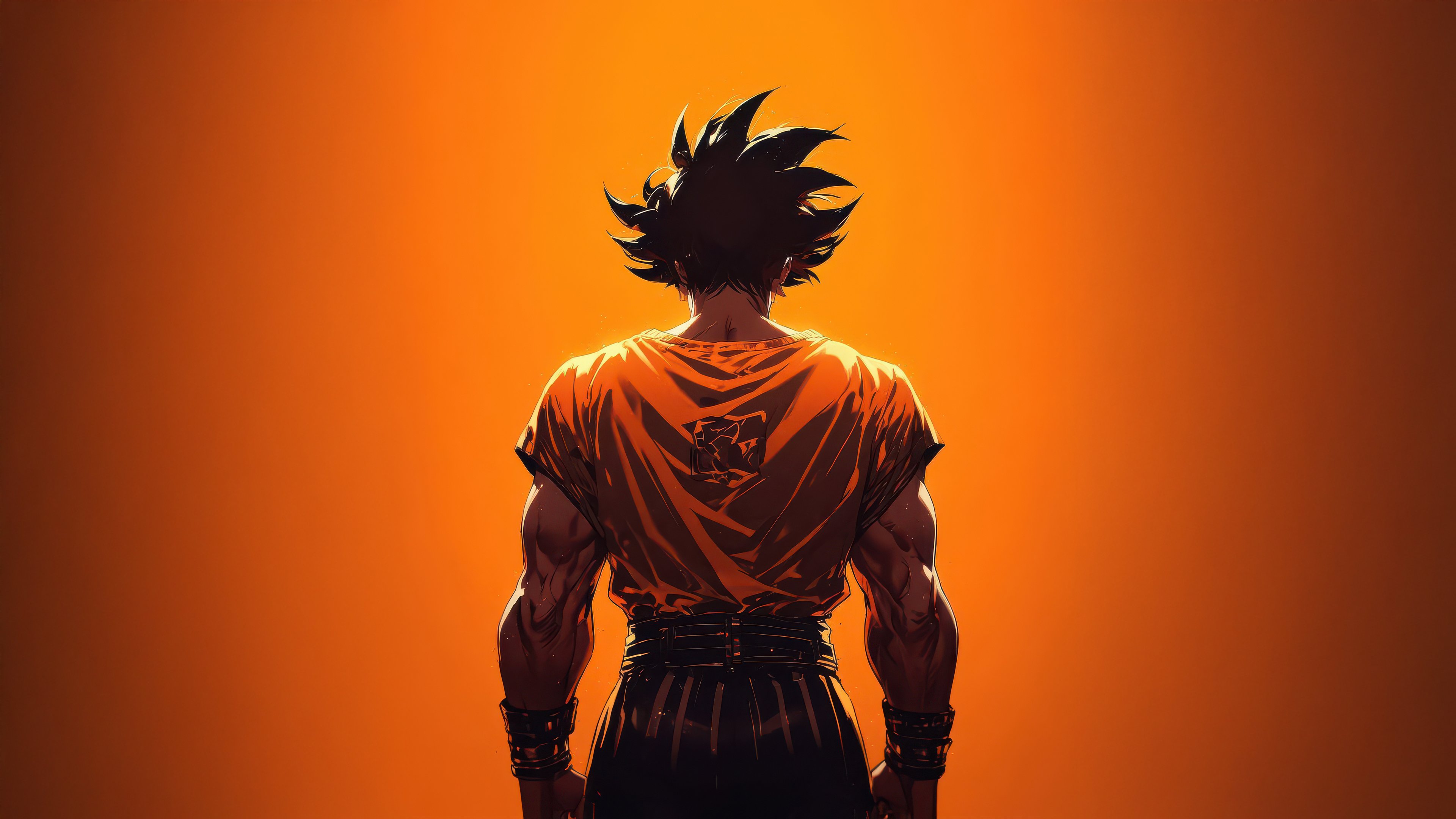 Son Goku stands with his back - 4K PC Wallpapers in 3840x2160 resolution