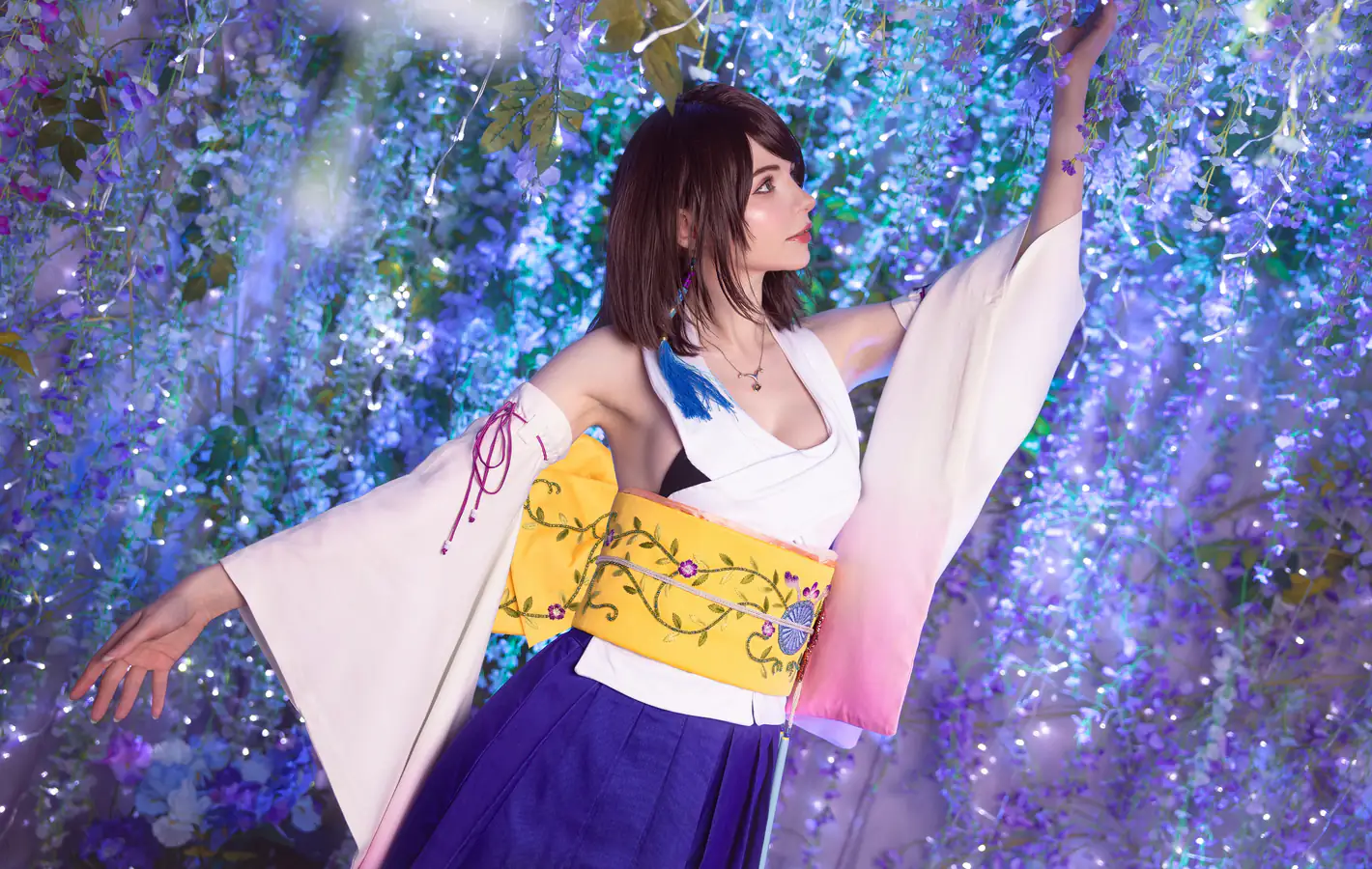 Cosplay of Yuna from Final Fantasy by PeachMilky — desktop and phone wallpaper, free download