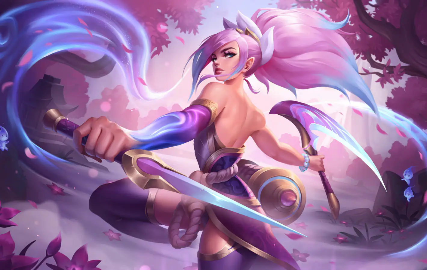 Akali from League Of Legends in Spirit Blossom — desktop and phone wallpaper, free download