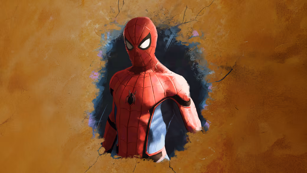Spider-Man emerging through cracked wall - Wallpapers for Xiaomi Redmi 10C/C40/C51, Samsung Galaxy A12/A02s/A03/M12 in 720x1600 resolution