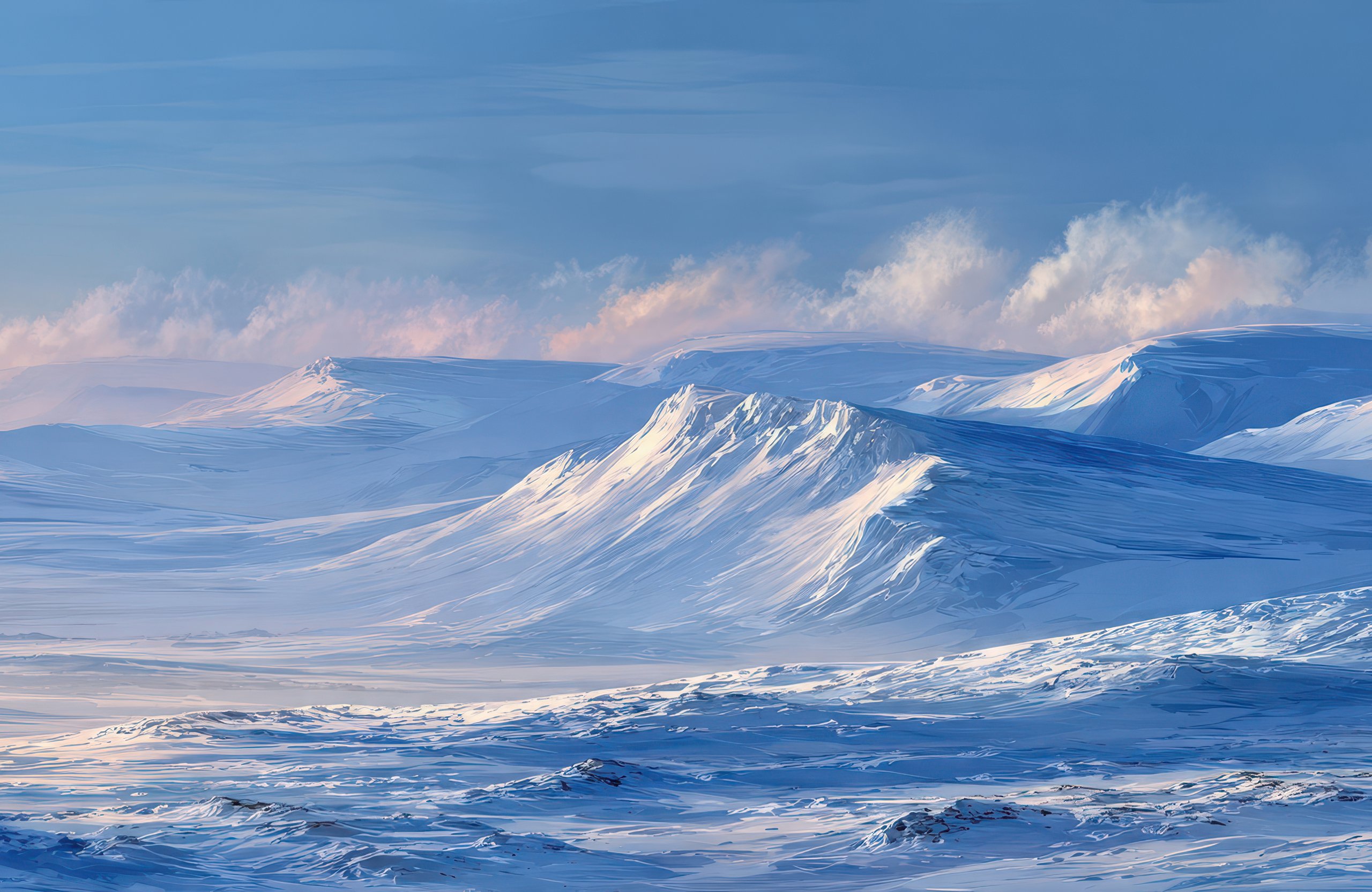 Snowy desert with hills - Wallpapers for Apple MacBook Air 13 M2″ in 2560x1664 resolution