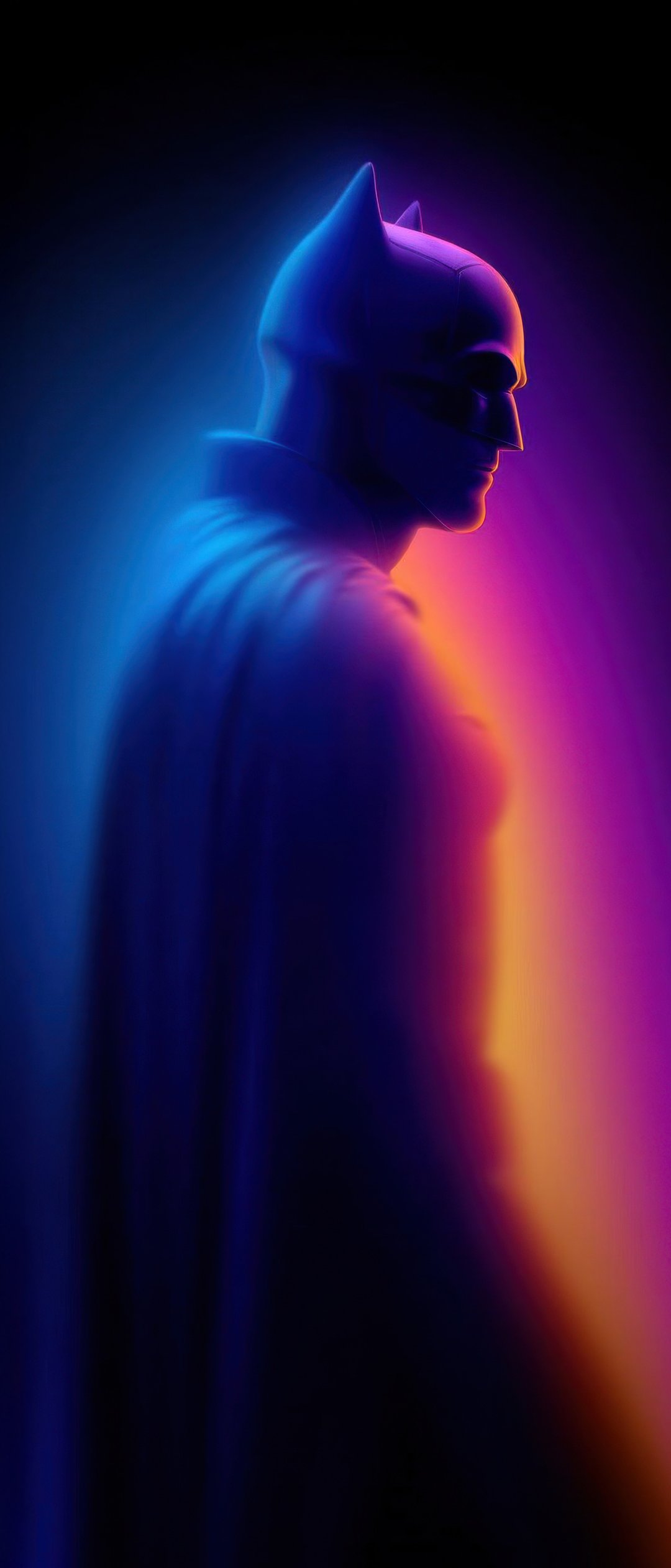 Batman with neon light - Wallpapers for Samsung Galaxy Z Flip7, Sony Xperia 5 II/5 III/5 V/10 IV/10 V, Xiaomi Mix Fold 3 in 1080x2520 resolution