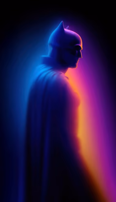 Vibrance Wallpapers for iPhone 11 Pro Max (1242x2688): Batman, silhouette, neon, cloak
