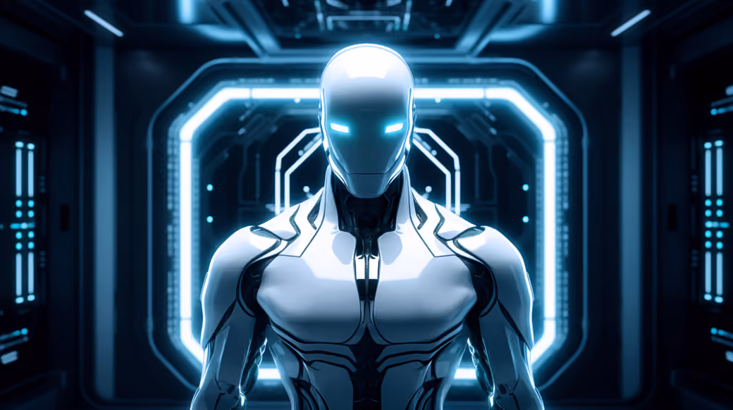 Innovative android in a futuristic interior - Wallpapers for iPhone 18 Pro/18/17 Pro/17/16 Pro in 1206x2622 resolution
