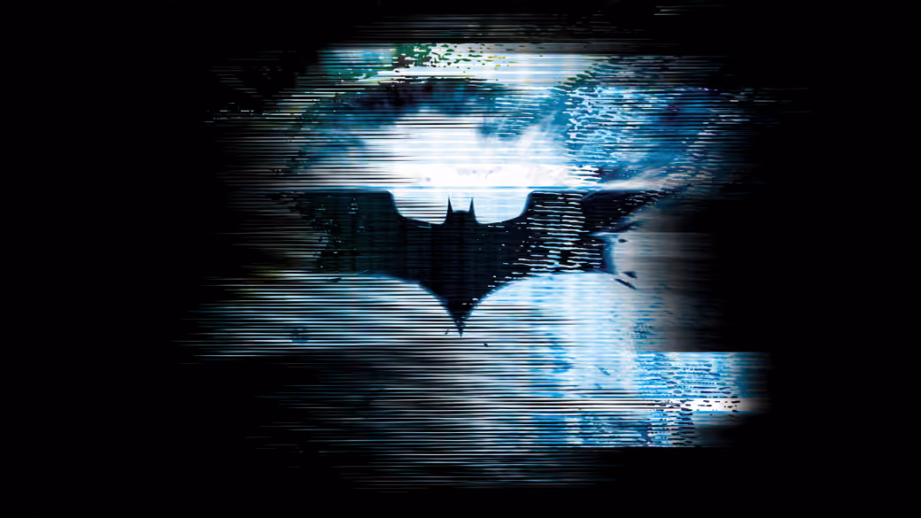 Glitch effect Batman logo - Wallpapers for Apple iMac 24″ in 4480x2520 resolution