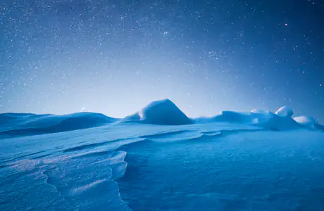 Nature wallpapers: snow, field, winter, starry sky