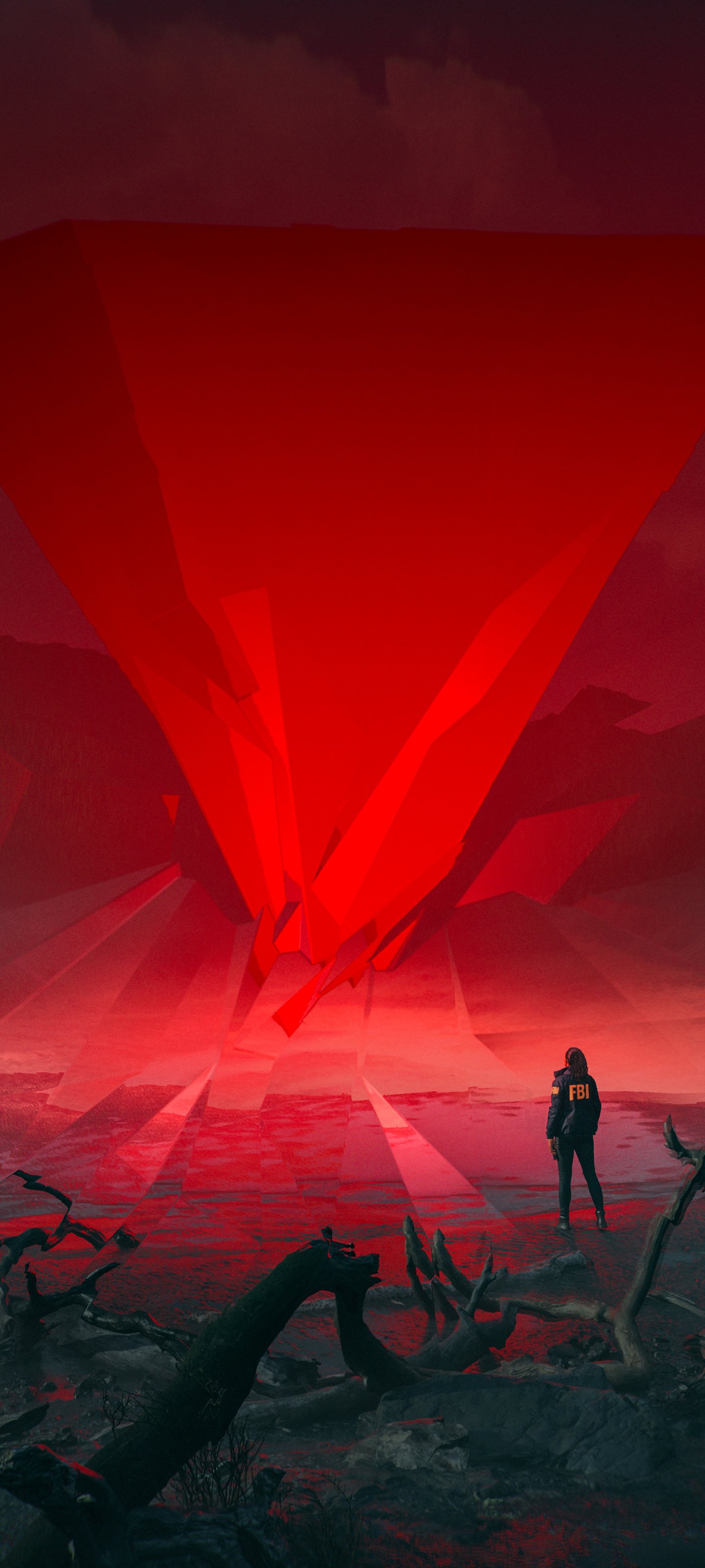 Alan Wake at the Ominous Red Light - Wallpapers for Xiaomi 13 Ultra/14 Ultra/15 Ultra/17 Pro Max, Samsung Galaxy S20/S20 Ultra/S21 Ultra in 1440x3200 resolution
