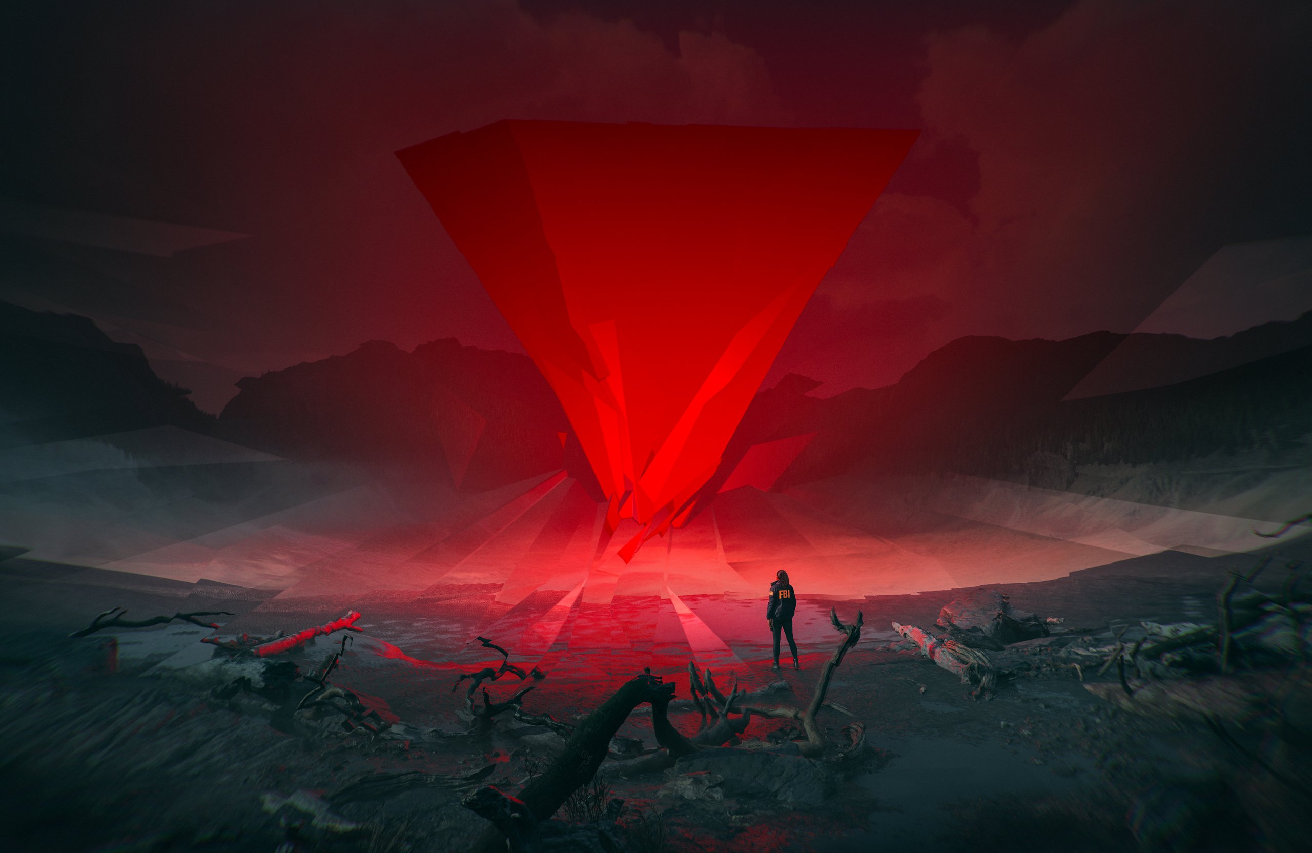 Alan Wake at the Ominous Red Light - Wallpapers for Apple MacBook Air 13 M2″ in 2560x1664 resolution