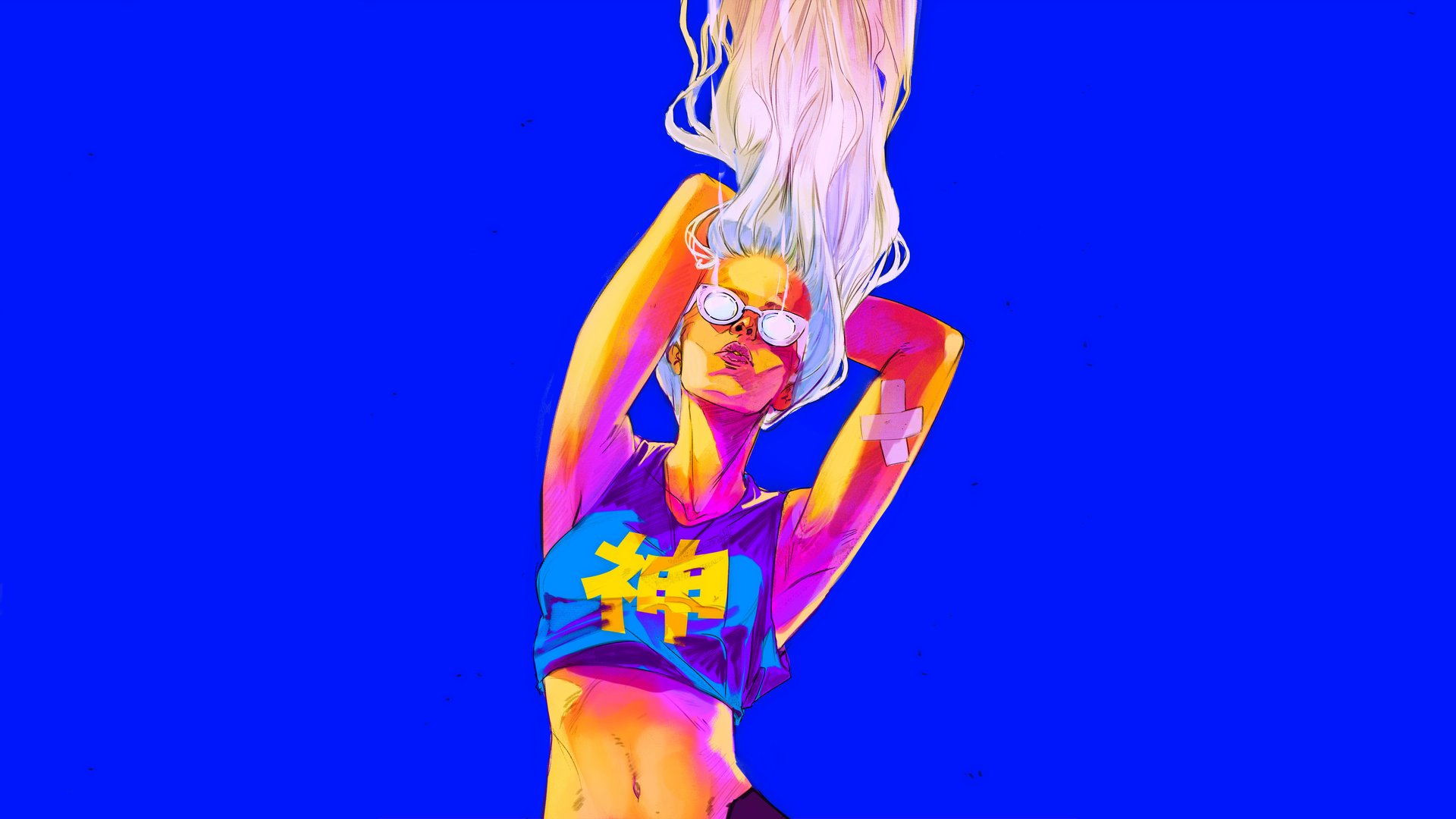 Stylish blonde with glasses - Full HD wallpapers in 1920x1080 resolution