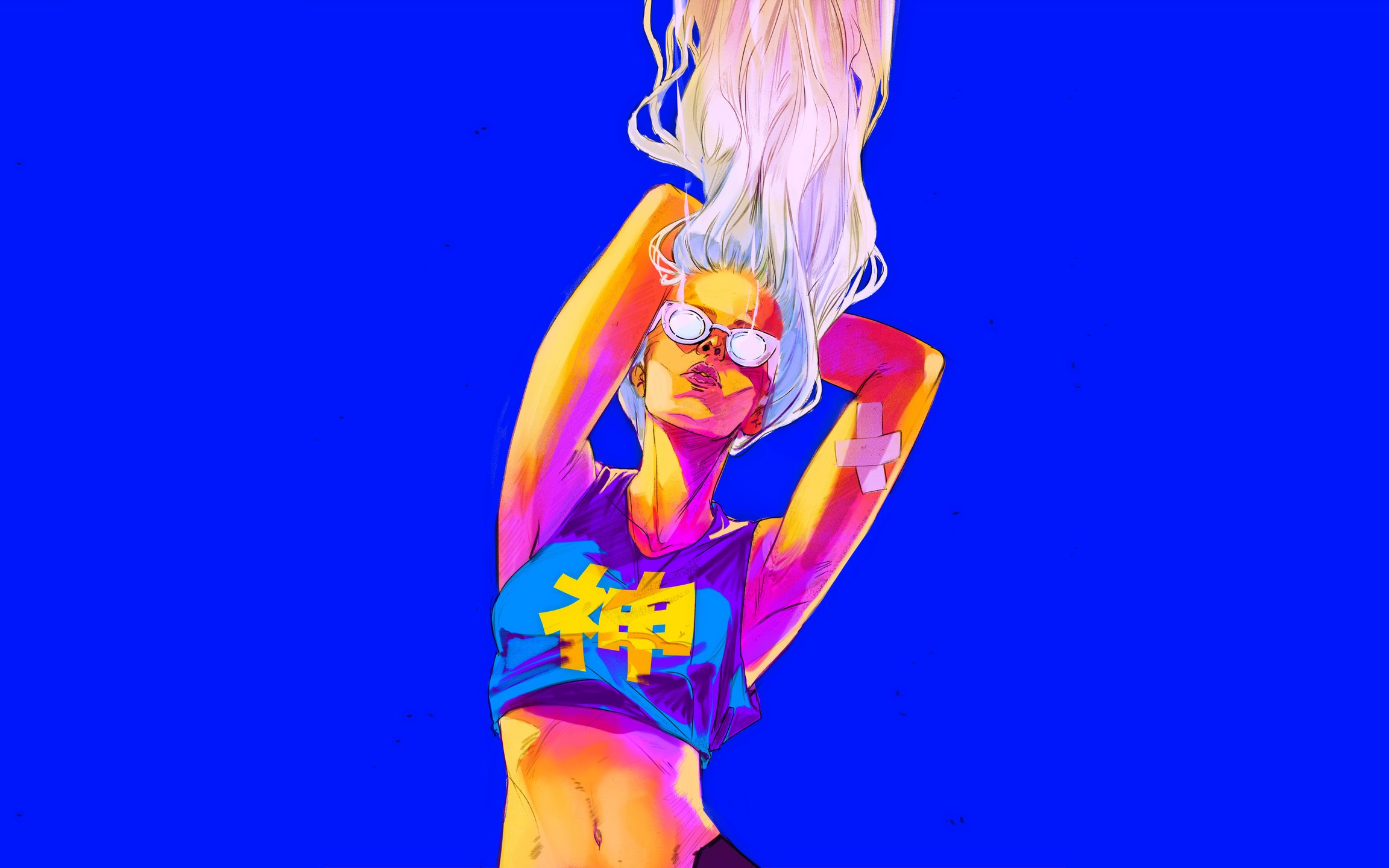 Stylish blonde with glasses - Wallpapers for Apple MacBook 12″ in 2304x1440 resolution