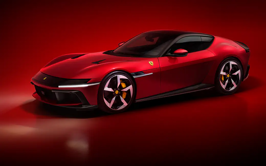 Red Ferrari 12Cilindri front view — desktop and phone wallpaper, free download