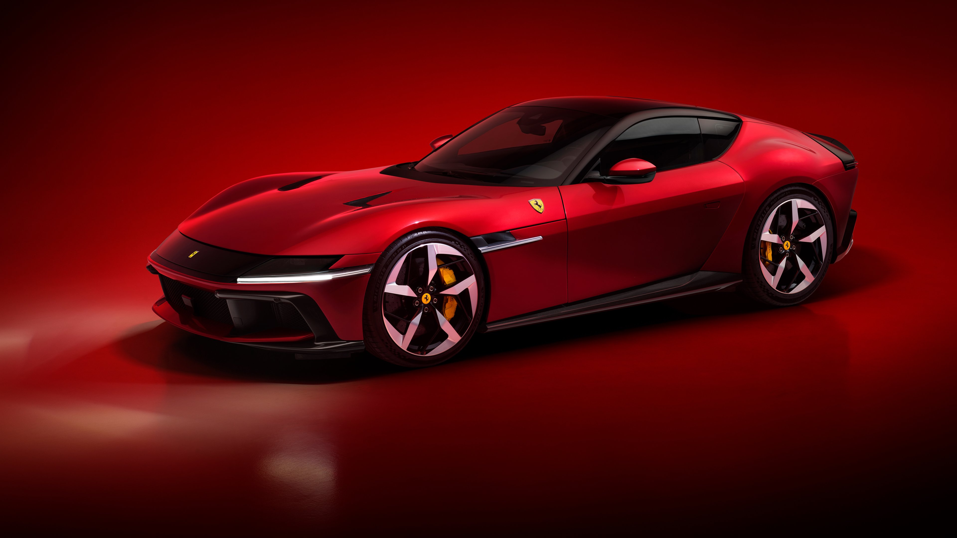 Red Ferrari 12Cilindri front view - 4K PC Wallpapers in 3840x2160 resolution