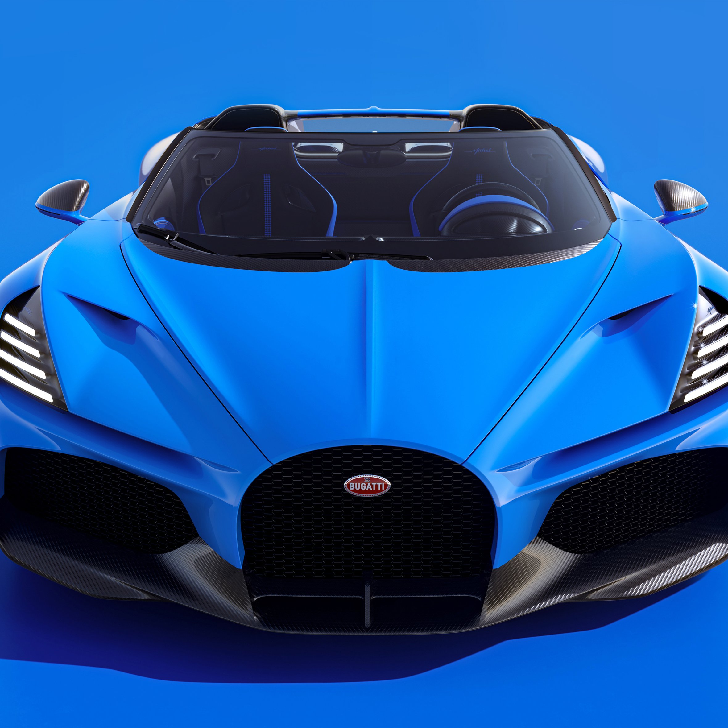 Bugatti Mistral in blue front view - Wallpapers for iPad Air 10.9″ in 2360x2360 resolution