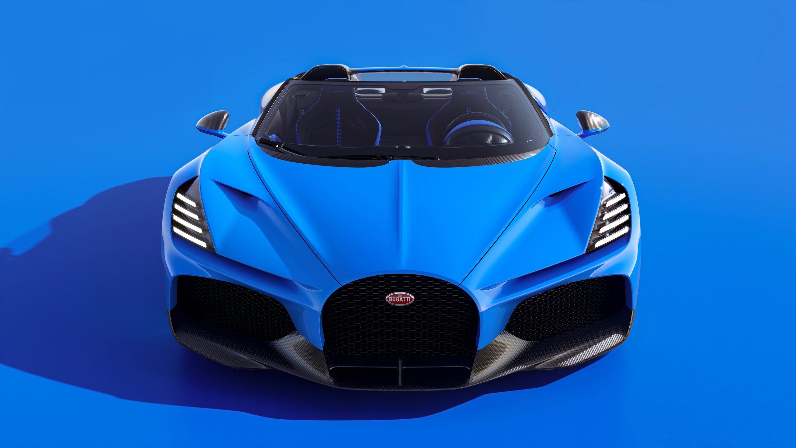 Bugatti Mistral in blue front view - 2K Quad HD wallpapers in 2560x1440 resolution