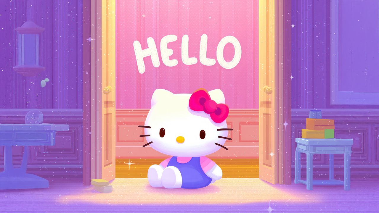 Hello Kitty with pink bow - HDV 720p wallpapers in 1280x720 resolution