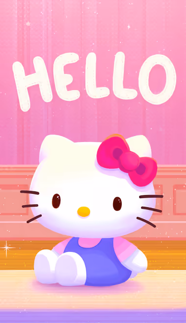 Обои тепло для Samsung Galaxy M55, POCO M4/X4/X5, Xiaomi Redmi 12/13/Note 13/Note 14/Note 14S (1080x2400): Hello Kitty, котёнок, игрушка, бант