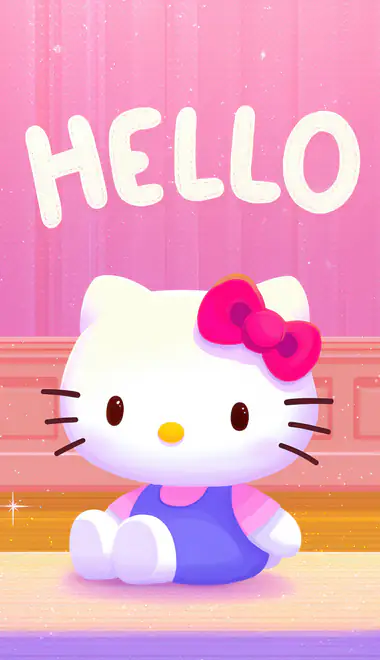 sparks Wallpapers for iPhone 14 Pro/15 Pro (1179x2556): Hello Kitty, kitten, toy, bow