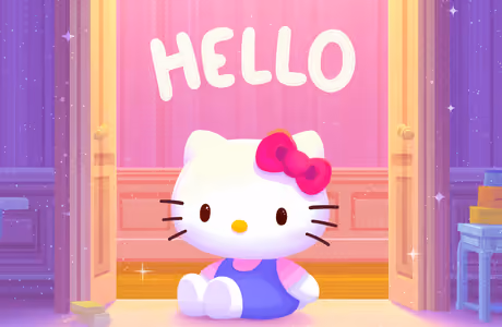 Обои котёнок для iPad 10.2″ (2160x2160): Hello Kitty, котёнок, игрушка, бант