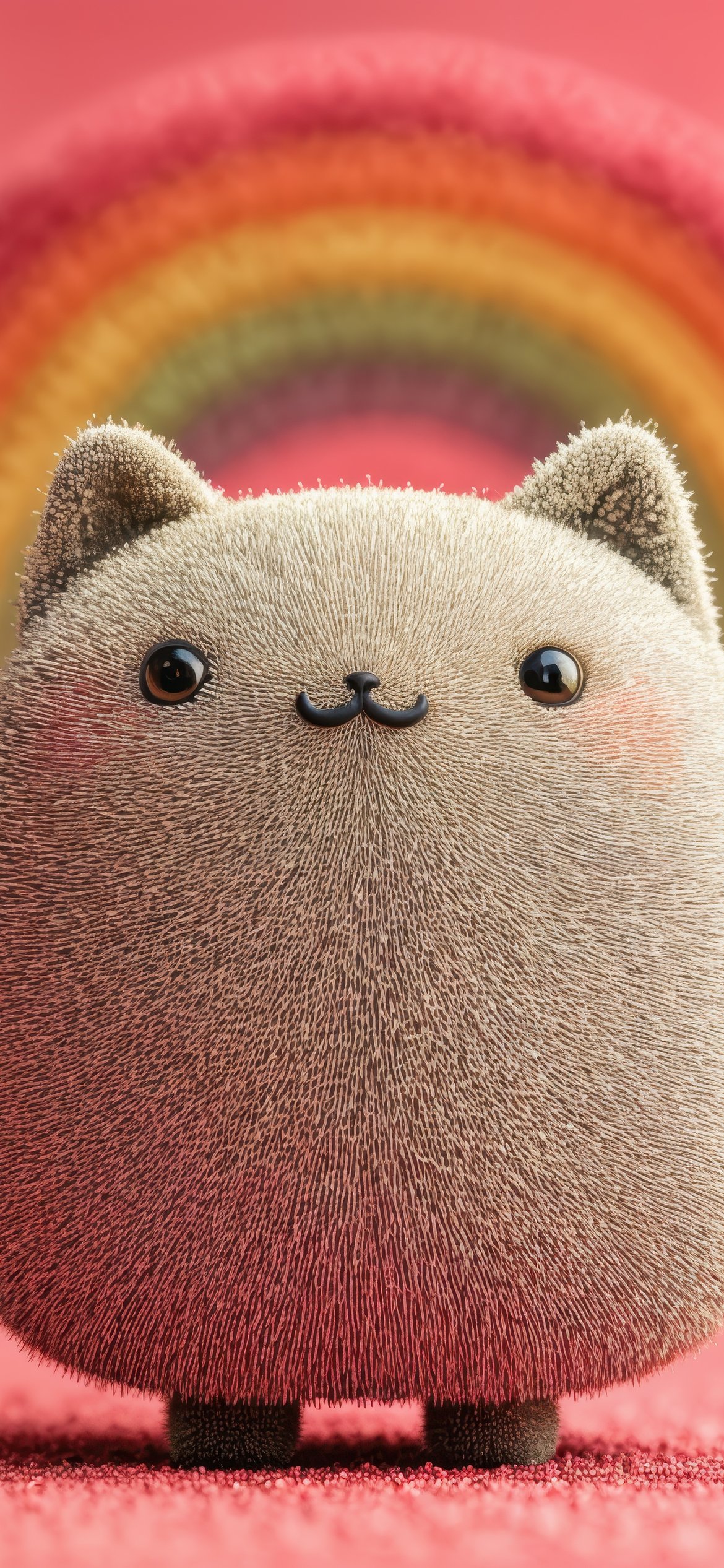 Cute fluffy cartoon cat - Wallpapers for iPhone 12 Pro/13 Pro/14 in 1170x2532 resolution
