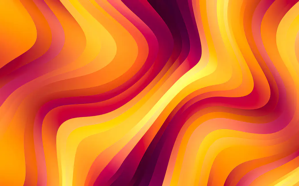 Bright waves with an orange gradient — desktop and phone wallpaper, free download