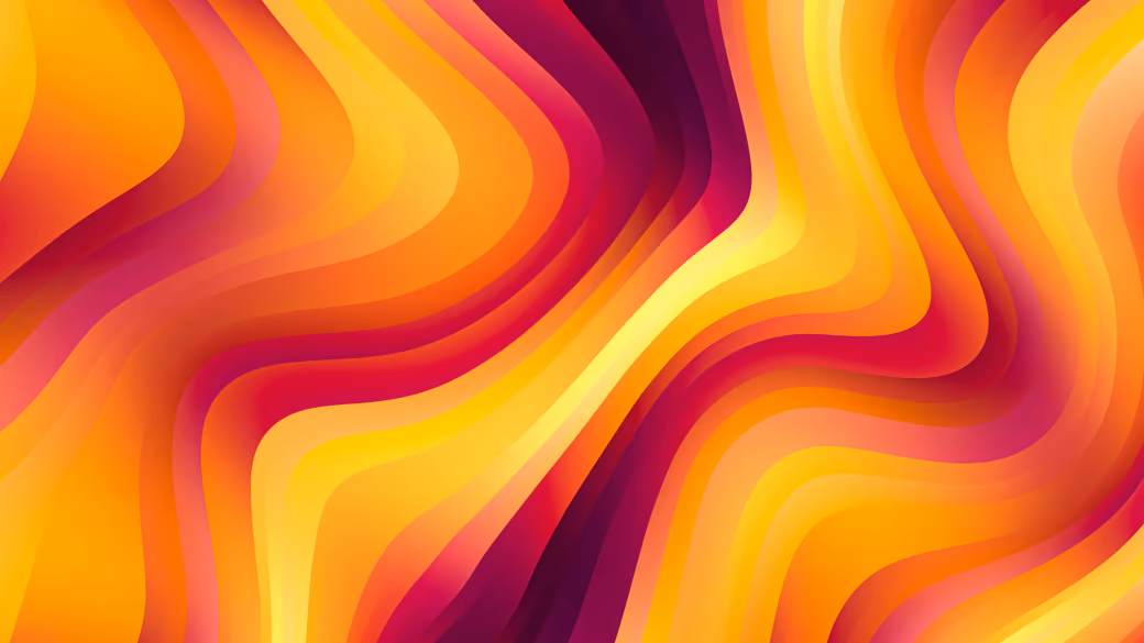 Bright waves with an orange gradient - Wallpapers for Xiaomi 17/17 Pro in 1220x2608 resolution