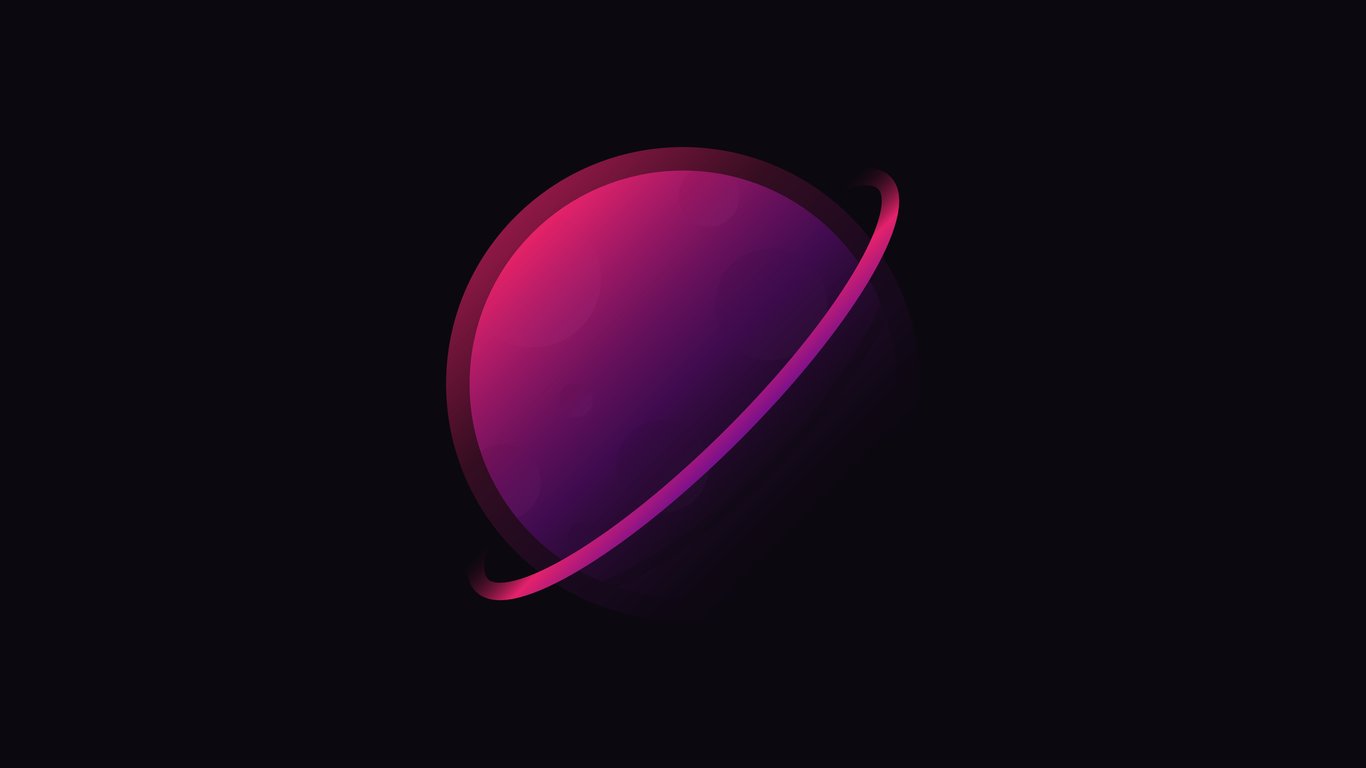Minimalistic planet with a ring - Laptop Wallpapers in 1366x768 resolution