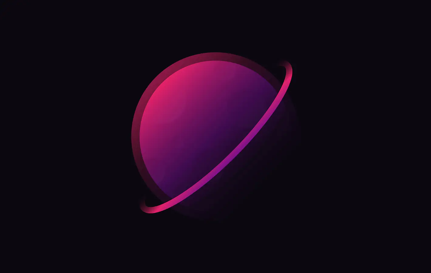 Минималистичная планета с кольцом — обои на рабочий стол и телефон