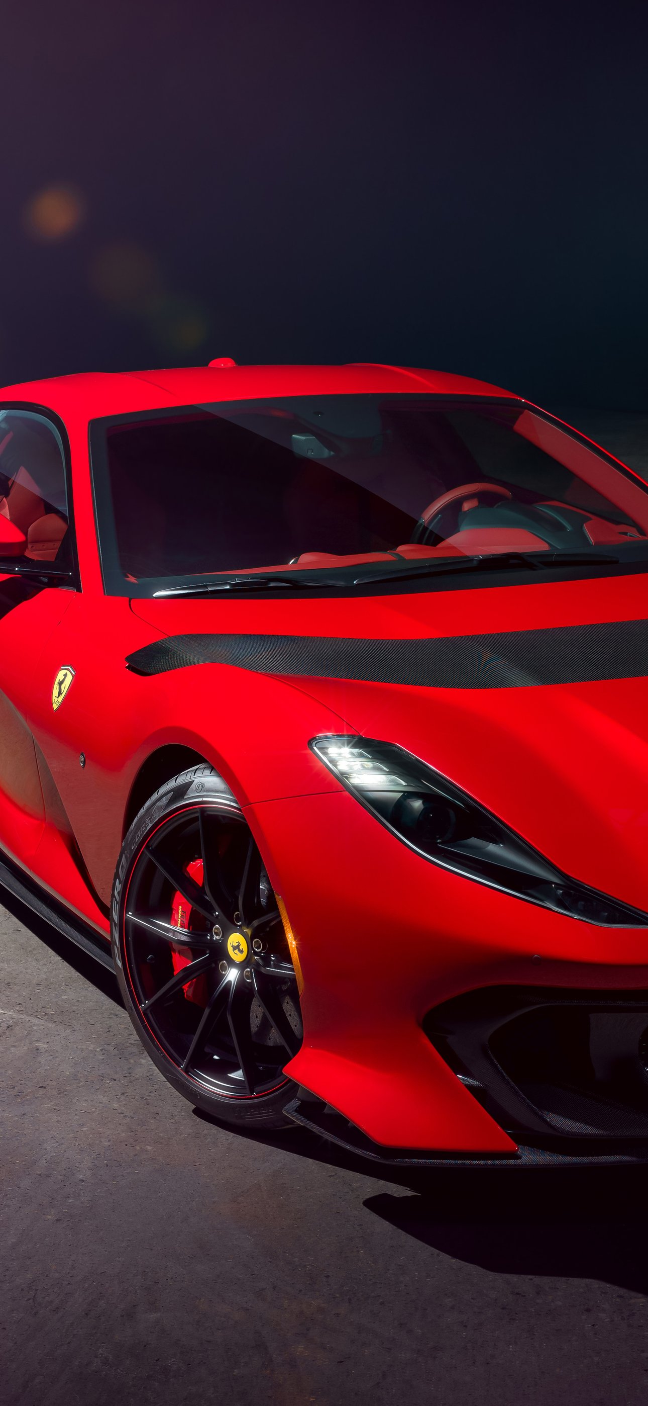 Red Ferrari 812 Competizione front - Wallpapers for iPhone 15 Pro Max/14 Pro Max in 1290x2796 resolution