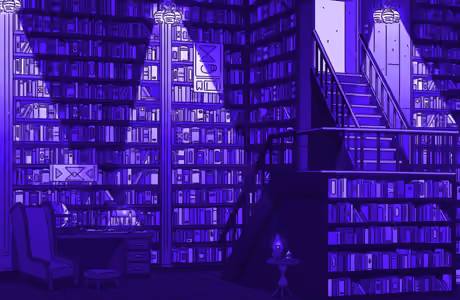 HDV 720p Reading wallpapers (1280x720): library, book, night, staircase
