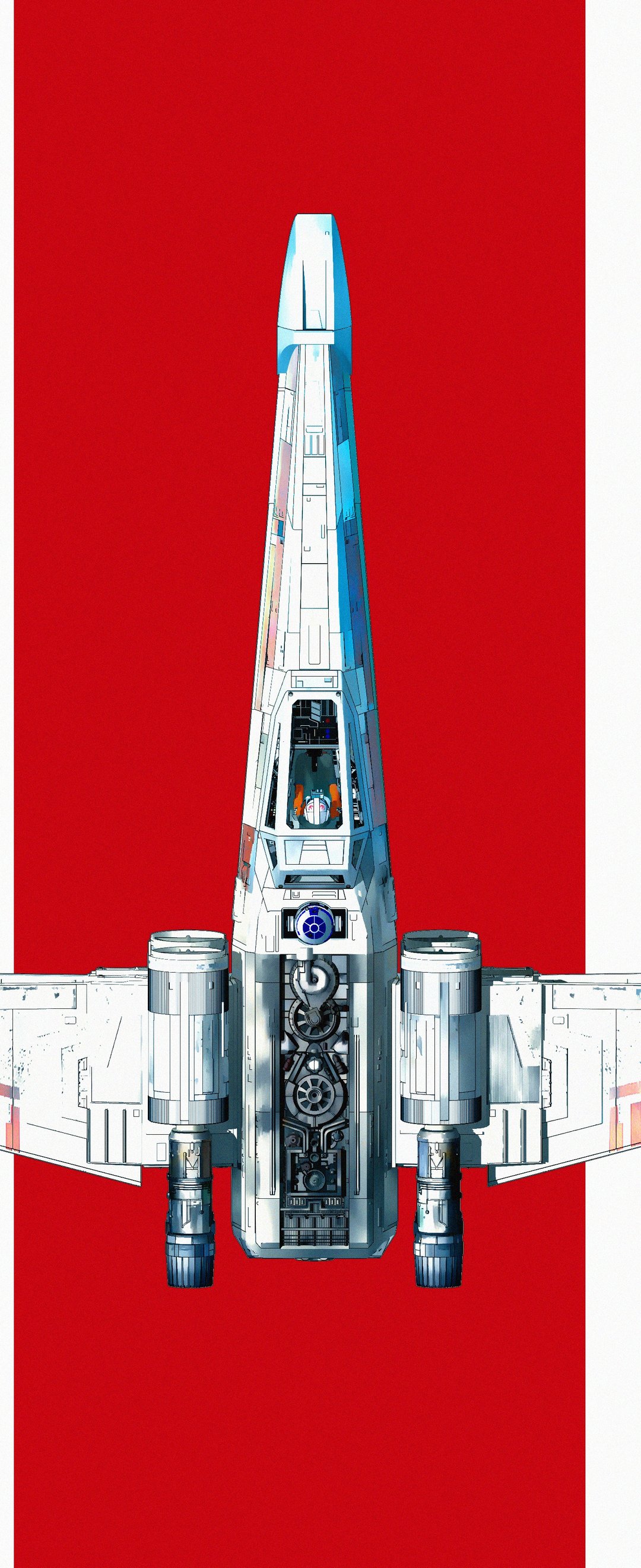 Minimalistic X-wing from Star Wars - Wallpapers for Samsung Galaxy Z Flip6, Motorola Razr 2025 in 1080x2640 resolution