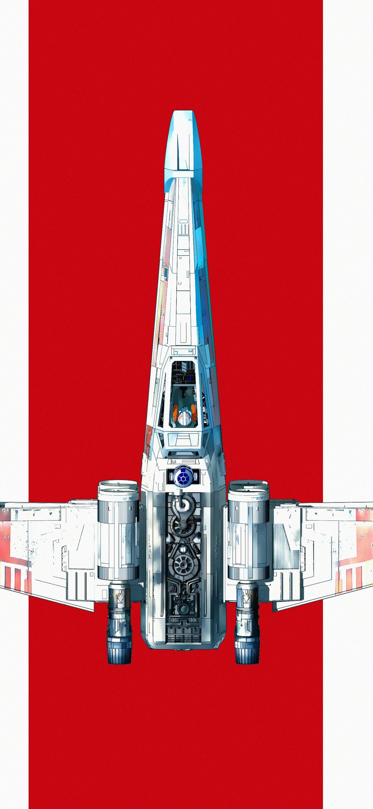 Minimalistic X-wing from Star Wars - Wallpapers for iPhone 13 Pro Max/12 Pro Max/14 Plus in 1284x2778 resolution