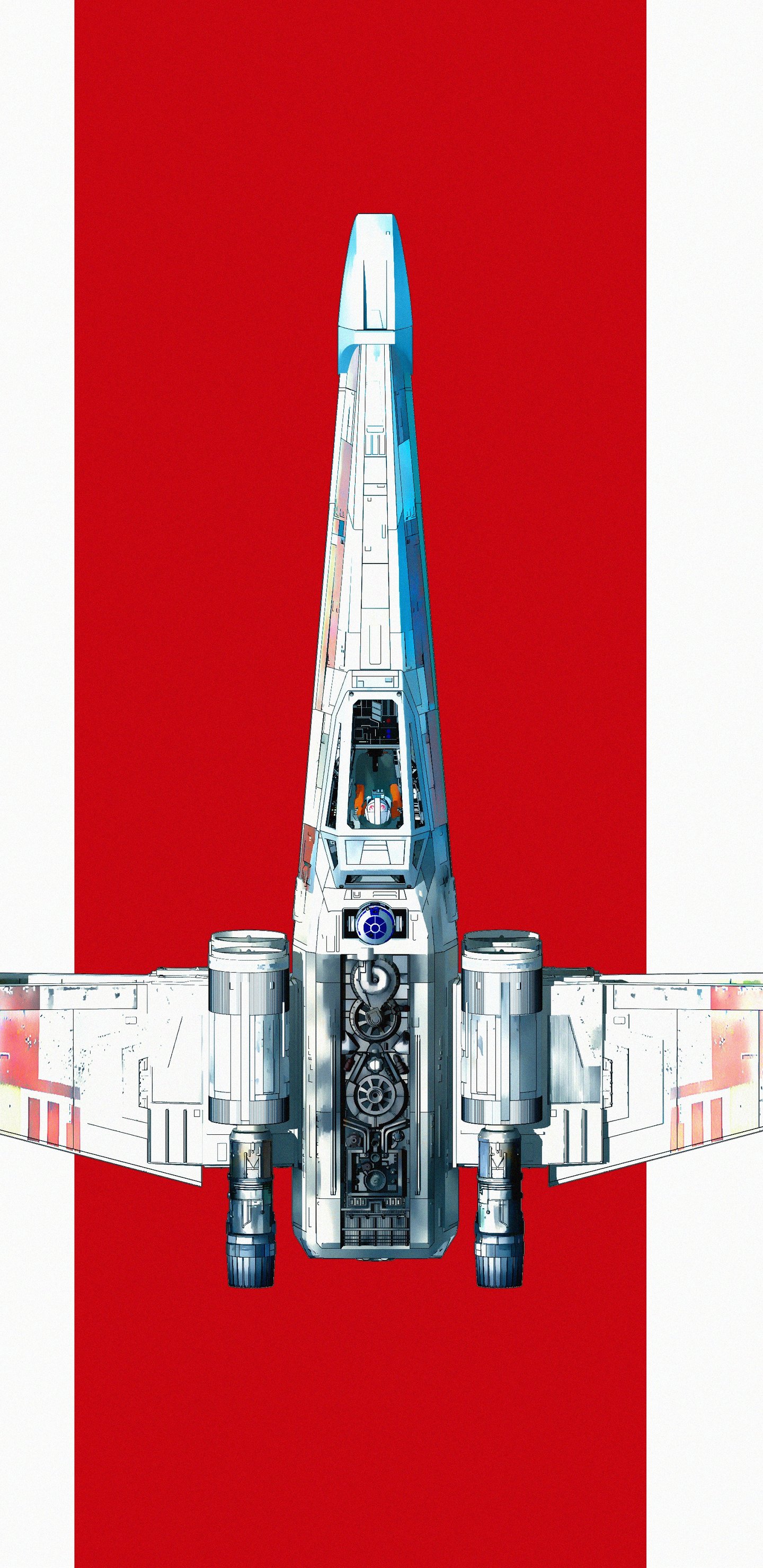 Minimalistic X-wing from Star Wars - Wallpapers for Samsung Galaxy S8/S8+/Note 8/S9/S9+/Note 9 in 1440x2960 resolution