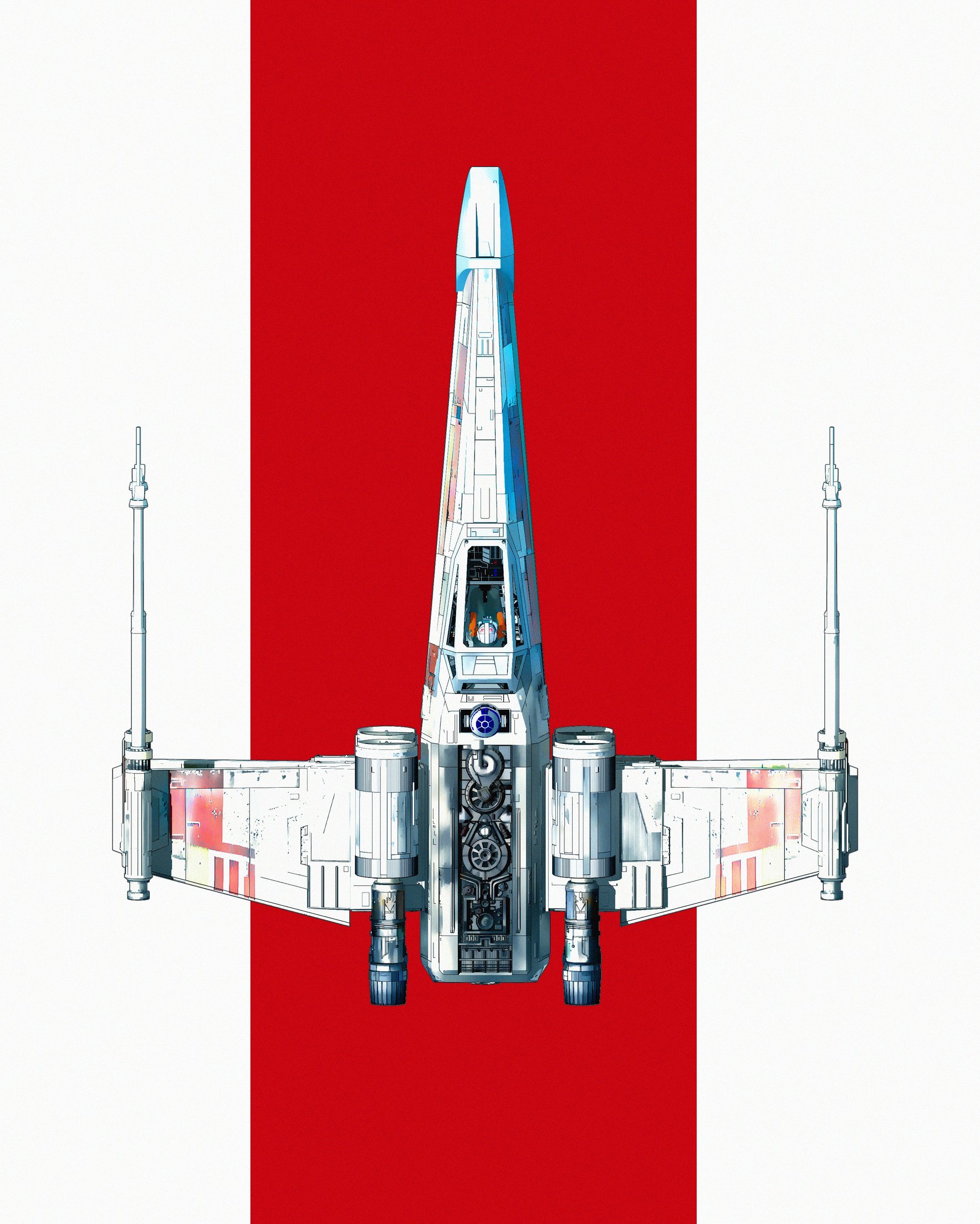 Minimalistic X-wing from Star Wars - Wallpapers for Samsung Galaxy Z Fold 2/3 in 1768x2208 resolution