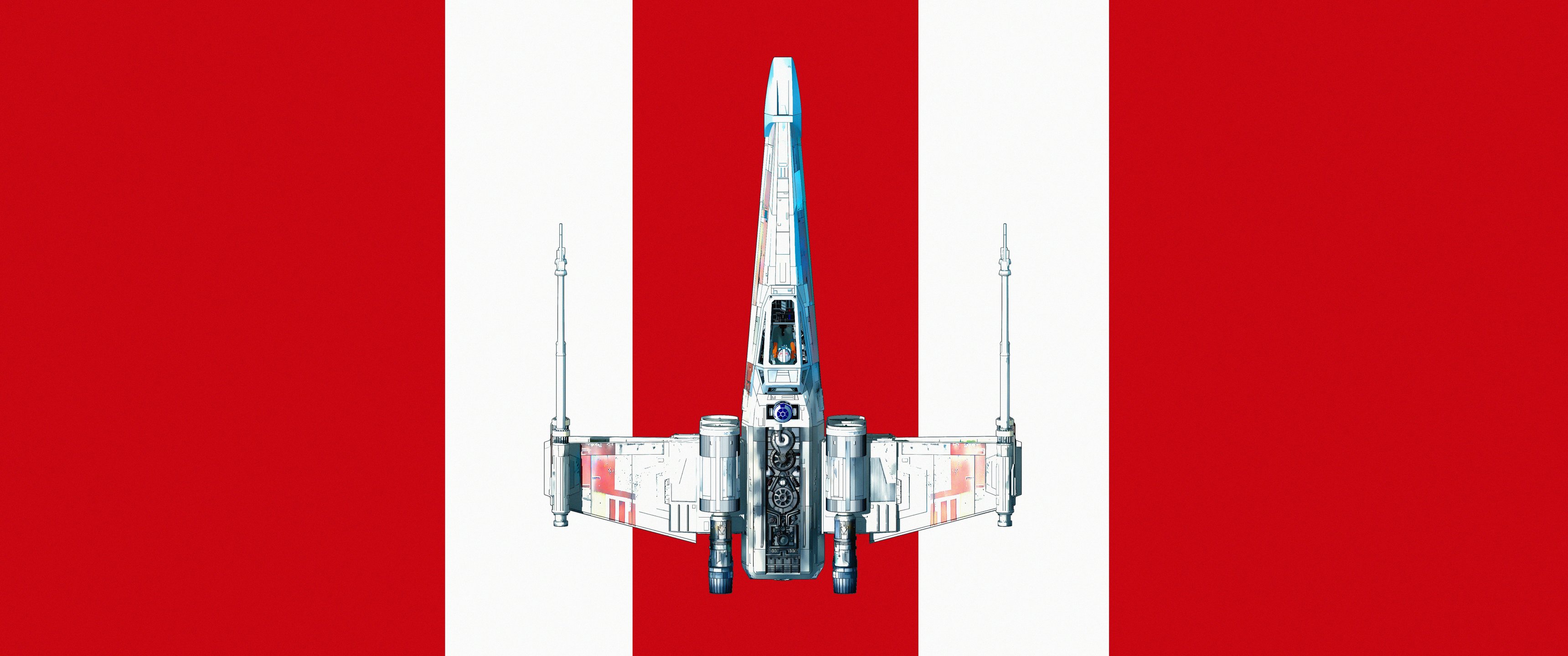 Minimalistic X-wing from Star Wars - UltraWide 21:9 wallpapers in 3440x1440 resolution