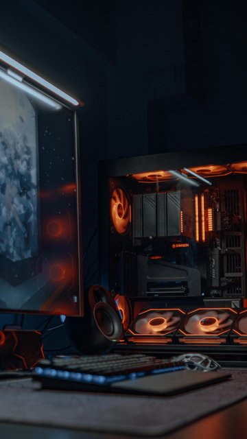 Custom PC with RGB backlight - Wallpapers for Nokia, Samsung in 360x640 resolution