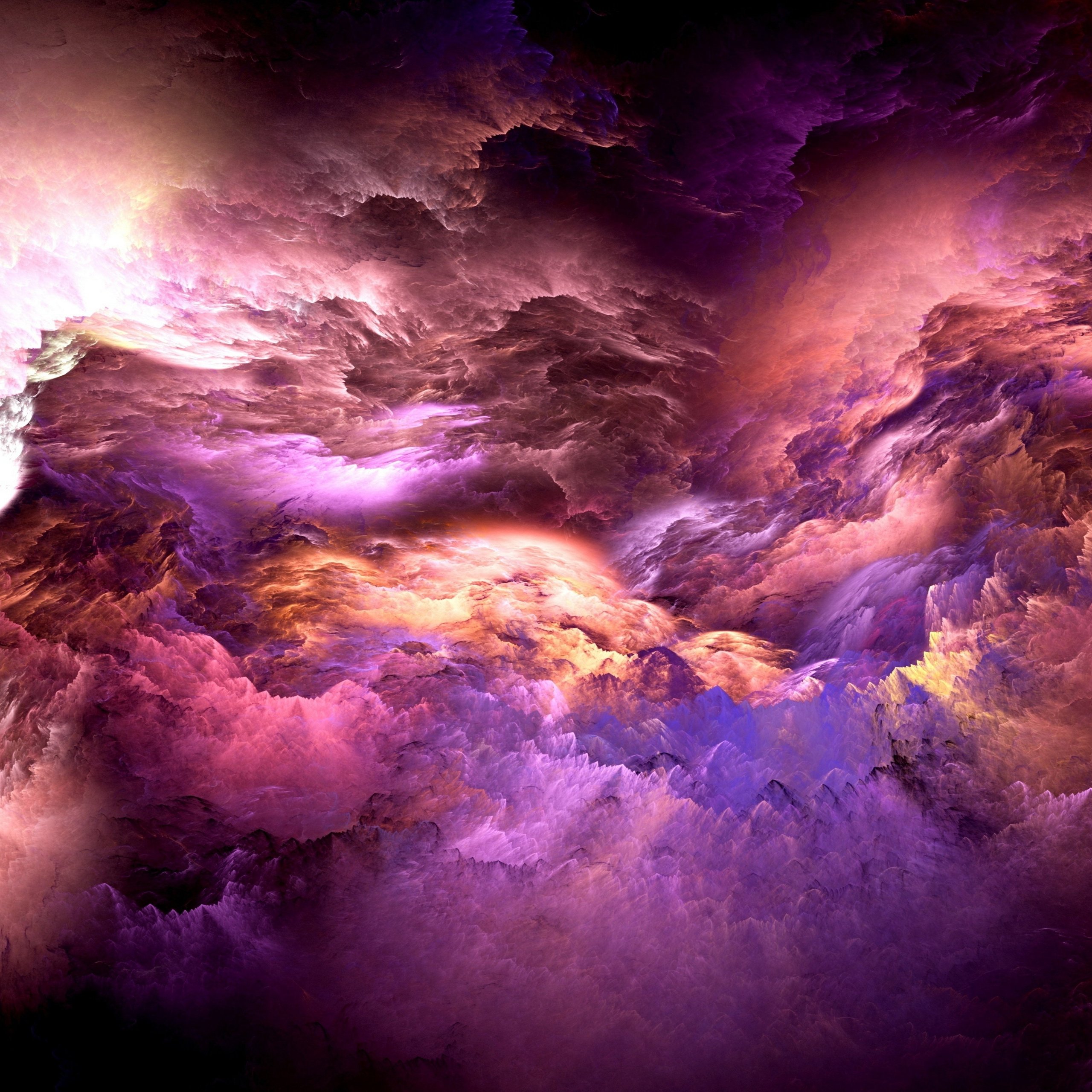 Dynamic color abstraction with a vortex - Wallpapers for Samsung Galaxy Tab S9 FE+/Tab S11, Xiaomi Pad 5, Redmi Pad 2 Pro, POCO Pad in 2560x2560 resolution