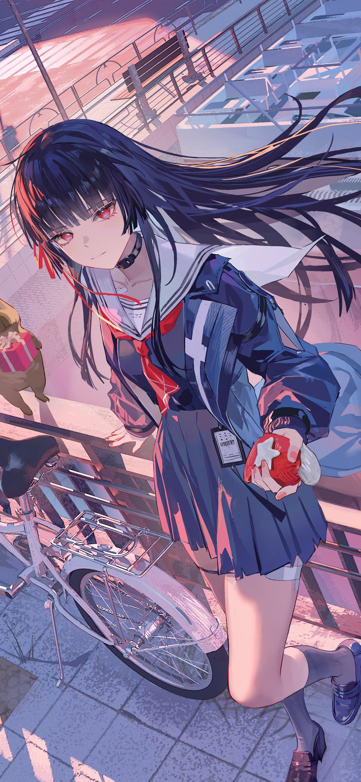 Chisa from Wuthering Waves in her school uniform - Wallpapers for iPhone 11 Pro Max in 1242x2688 resolution