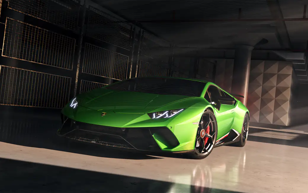Зеленый Lamborghini Huracán Performante — обои на рабочий стол и телефон