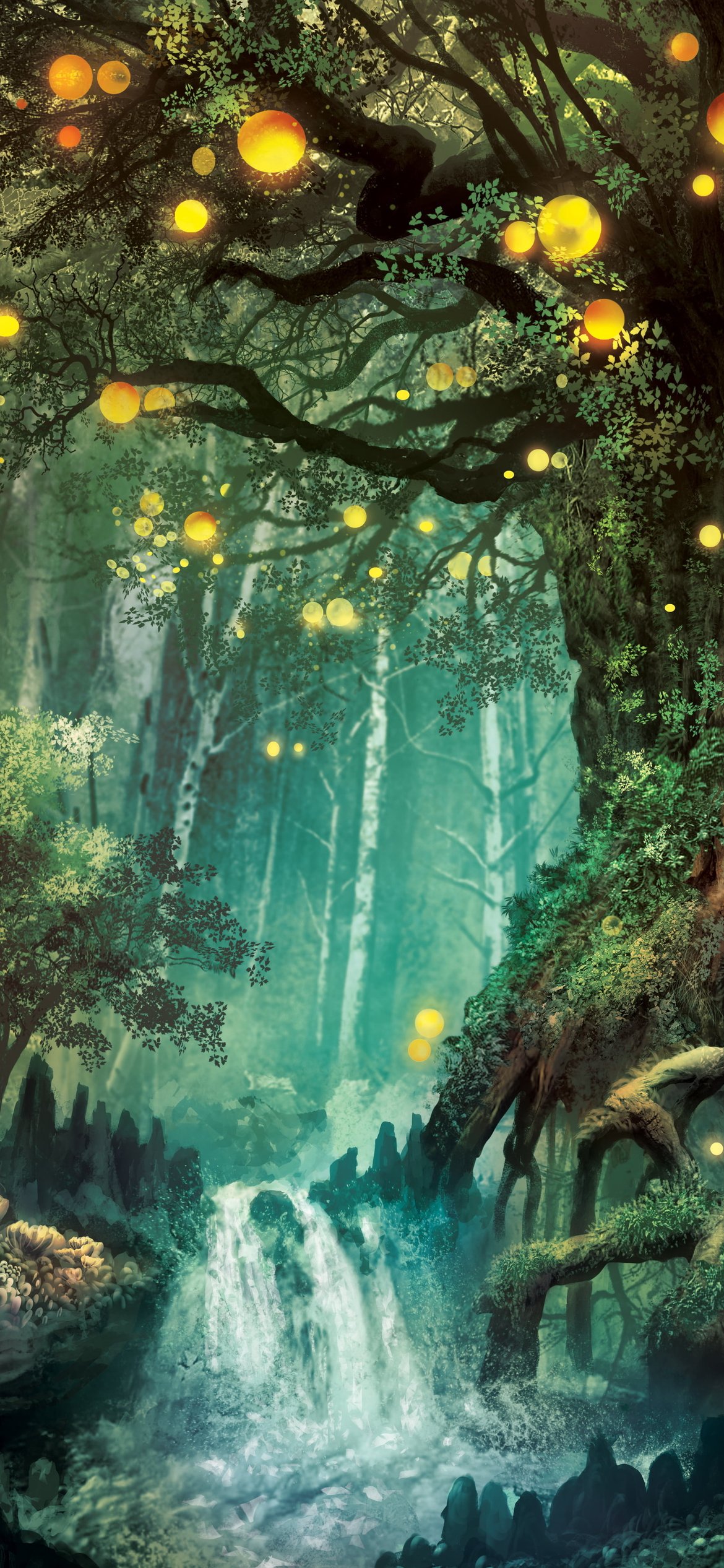 Enchanted tree in a magical forest - Wallpapers for iPhone 12 Pro/13 Pro/14 in 1170x2532 resolution