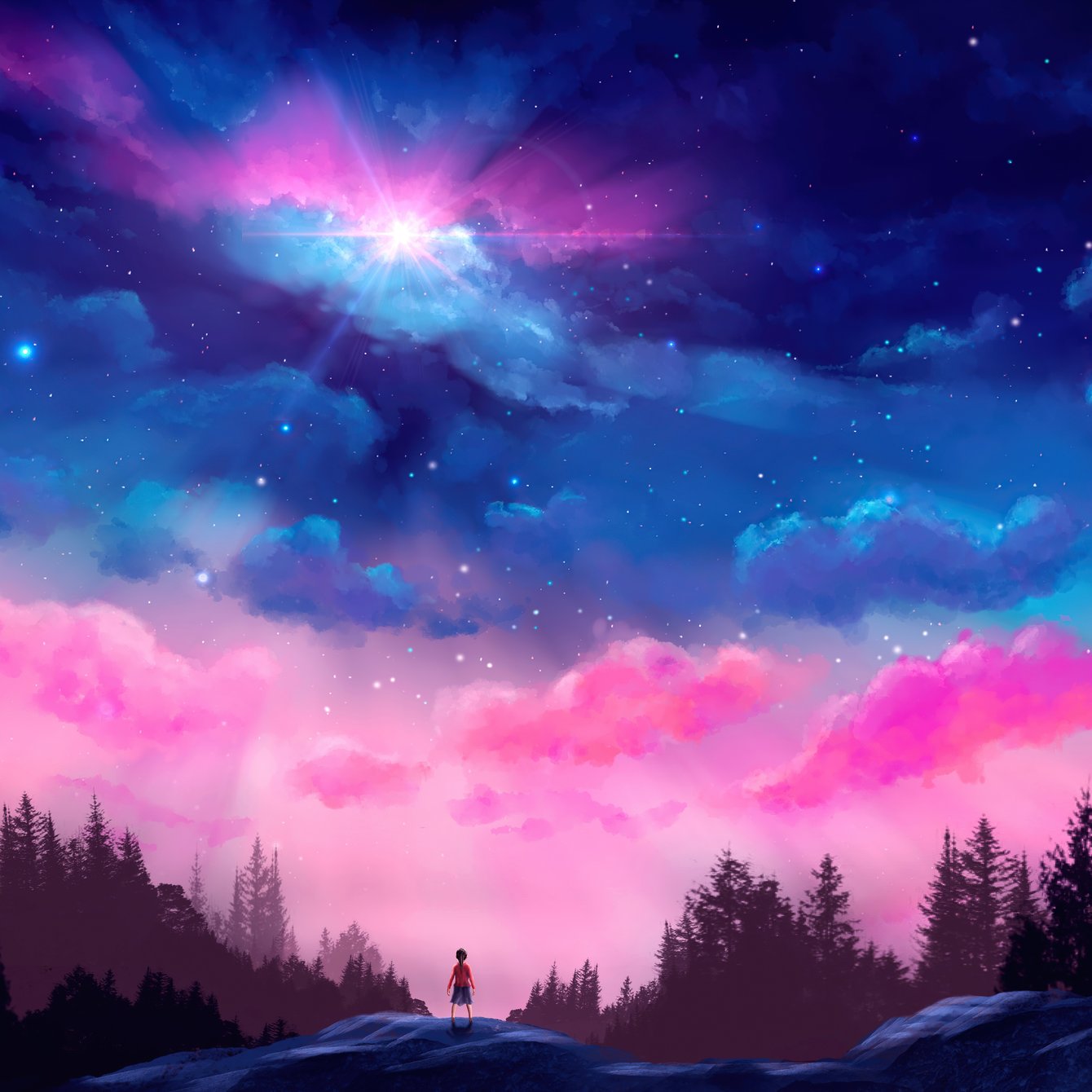 Fabulous pink sky - Wallpapers for Samsung Galaxy Tab in 1340x1340 resolution