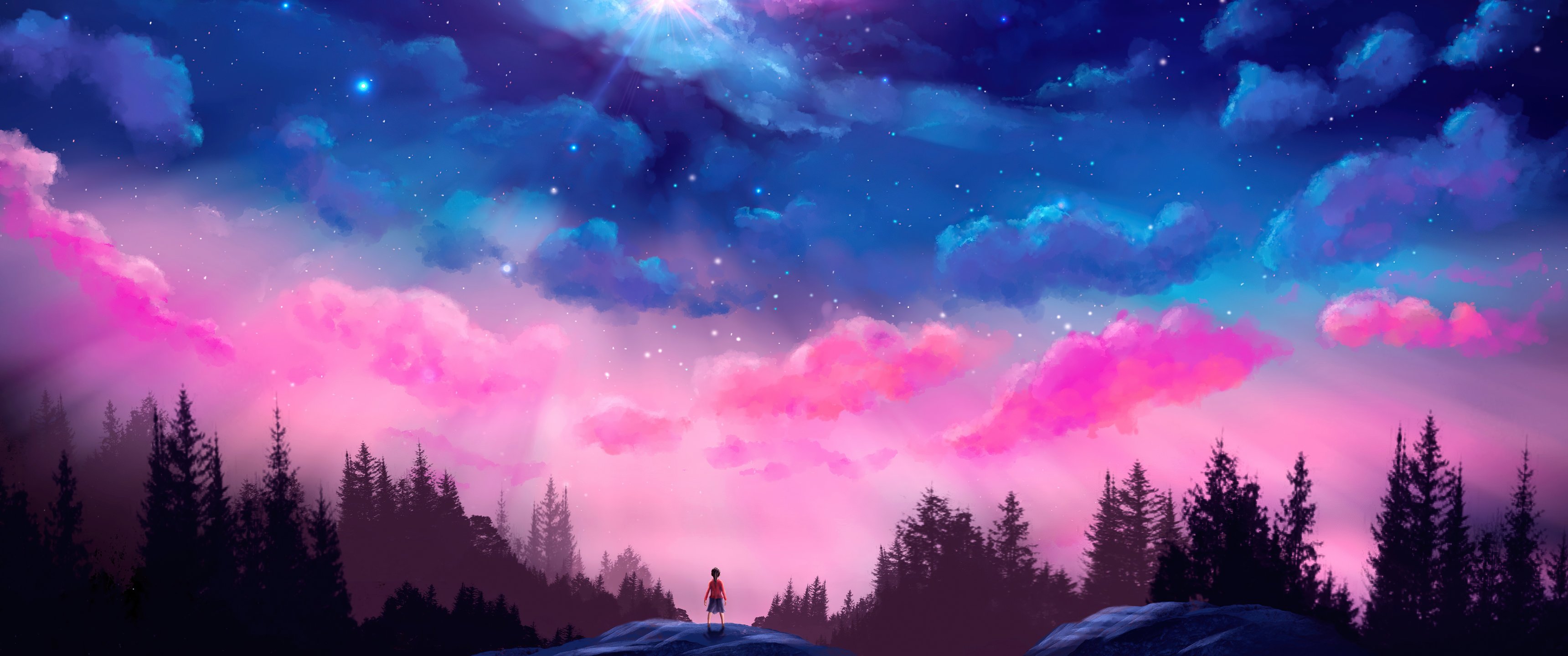 Fabulous pink sky - UltraWide 21:9 wallpapers in 3440x1440 resolution