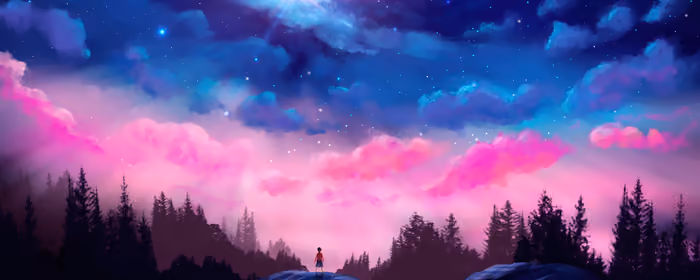 UltraWide 21:9 wallpapers (3440x1440): child, fairy world, sky, stars