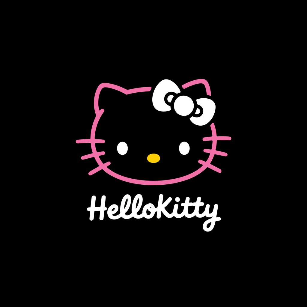 Hello Kitty on a black background - Wallpapers for Apple iPad 1 in 1024x1024 resolution