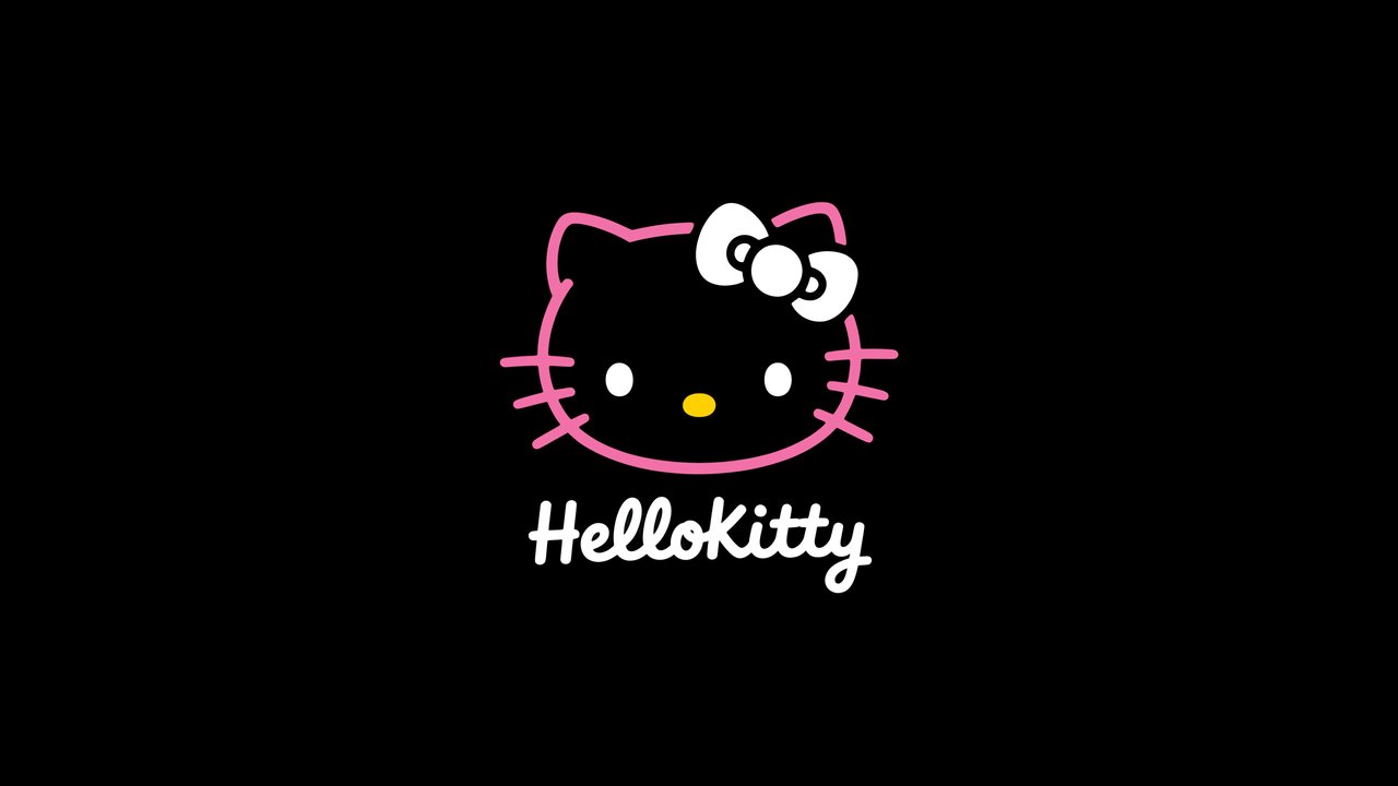 Hello Kitty on a black background - HDV 720p wallpapers in 1280x720 resolution
