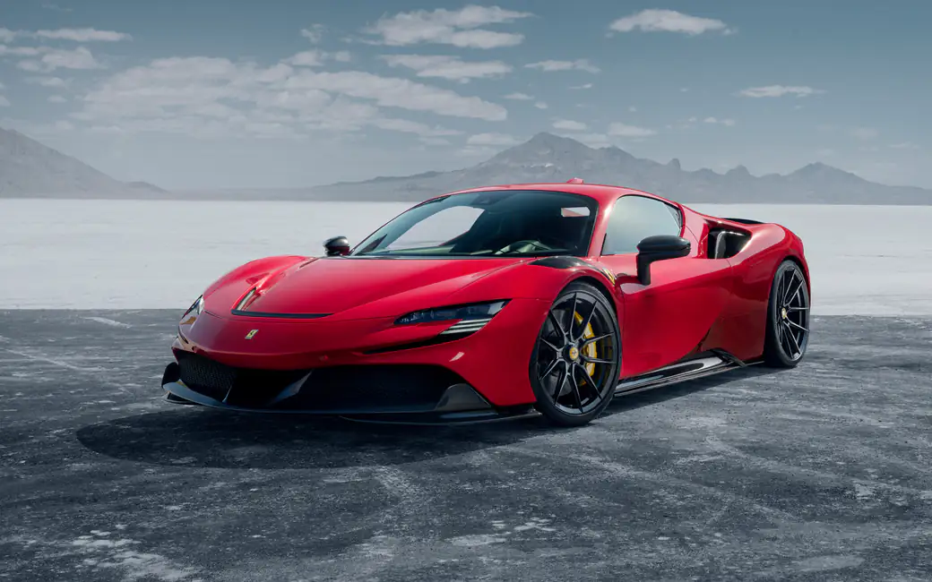 Red Ferrari SF90 Stradale by Novitec — desktop and phone wallpaper, free download