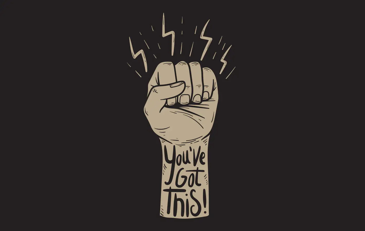 Поднятый кулак с тату Youve Got This — обои на рабочий стол и телефон