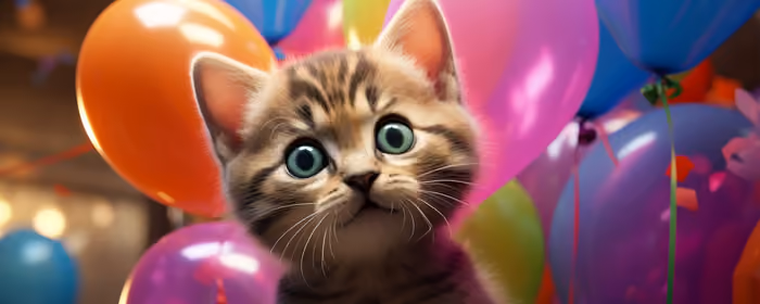 Обои животные: котёнок, шарик, милые животные, шерсть