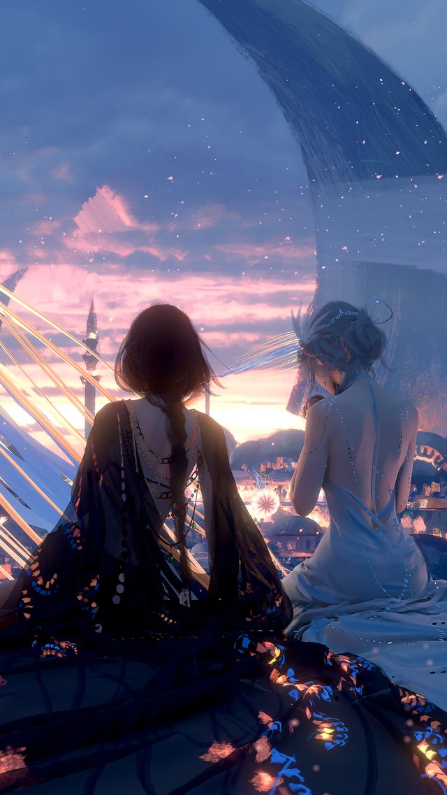 Princesses from the manga Ghostblade - Wallpapers for iPhone 5/5S/5C/SE in 640x1136 resolution