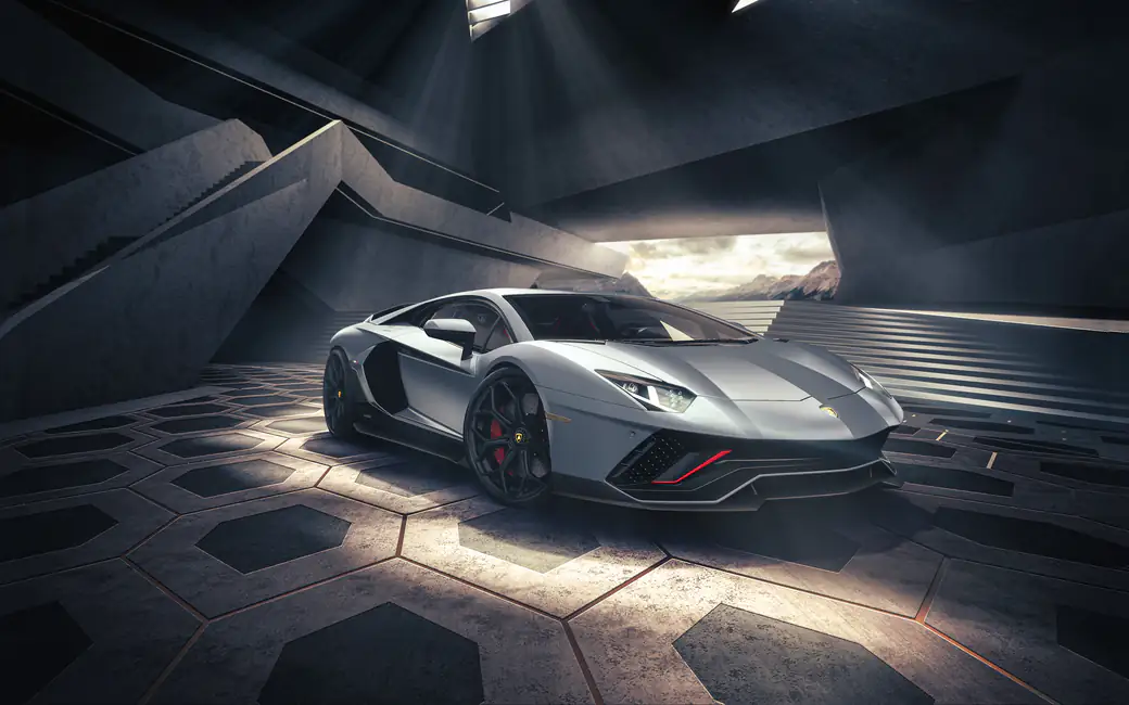 Серый Lamborghini Aventador LP 780-4 Ultimae — обои на рабочий стол и телефон