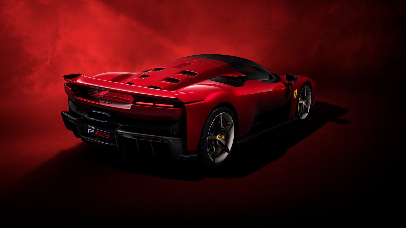 Ferrari F80 rear view - Laptop Wallpapers in 1366x768 resolution